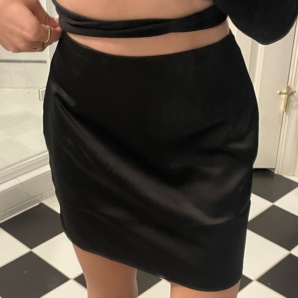 More to come satin mini skirt